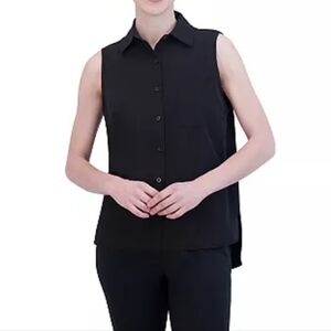 GAIAM Women's Black Sleeveless Blouse Size Medium Lightweight Stretch Woven